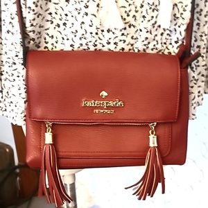 Kate Spade New York Red Learher Crossbody Purse.